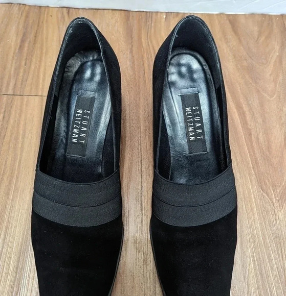 Stuart Weitzman Suede Pump Shoes Women’s Size 9B Black Clog Heel 2W451469 - Picture 3 of 11
